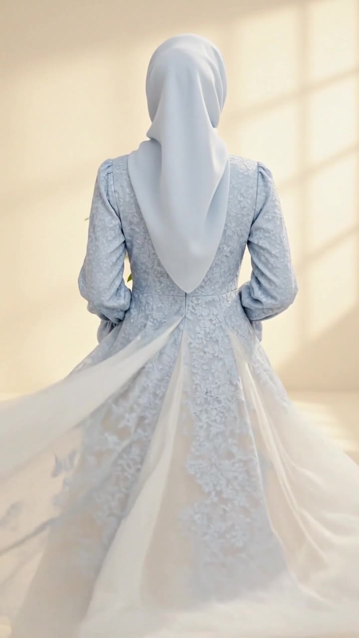 Lydia Farida in a white hijab smiling in a café interior