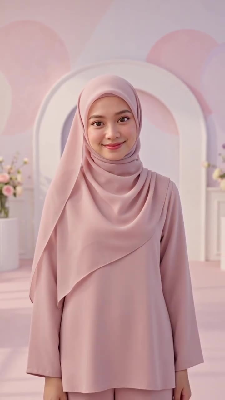 Lydia Farida in an emerald hijab, medium studio portrait